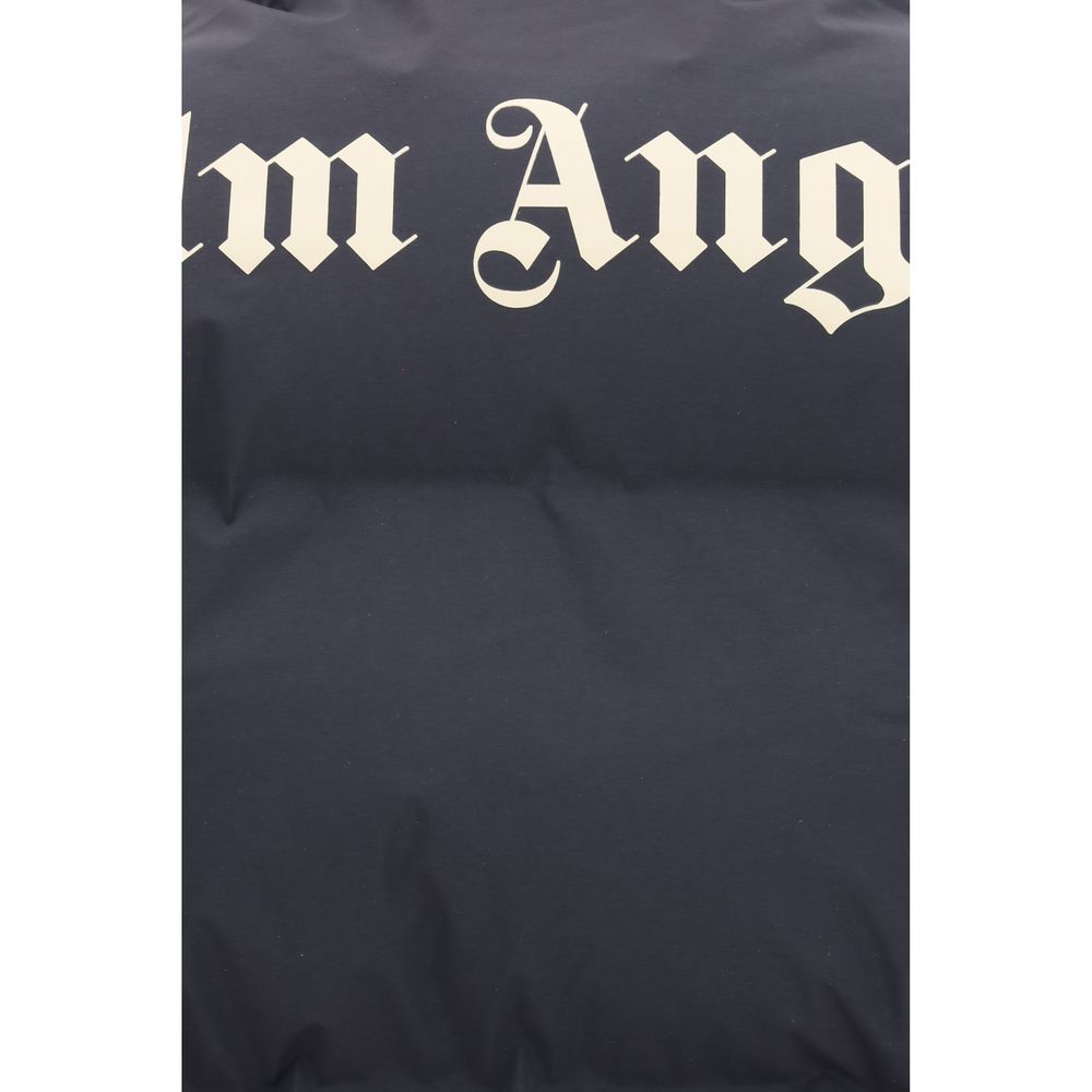 Palm Angels Black Polyamide Full-Length Jacket Palm Angels