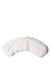 Dolce & Gabbana White Fur Shoulder Collar Wrap Shawl Scarf for Women
