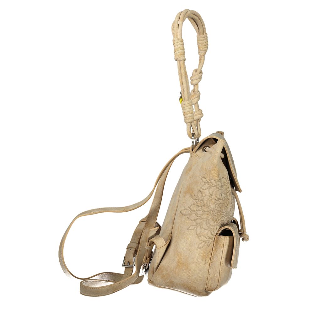 Desigual Beige Polyurethane Women Backpack Desigual