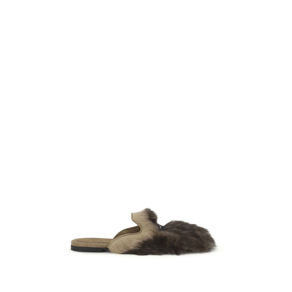 Dolce & Gabbana Gray Lamb Ovis Aries Aries Mules Dolce & Gabbana