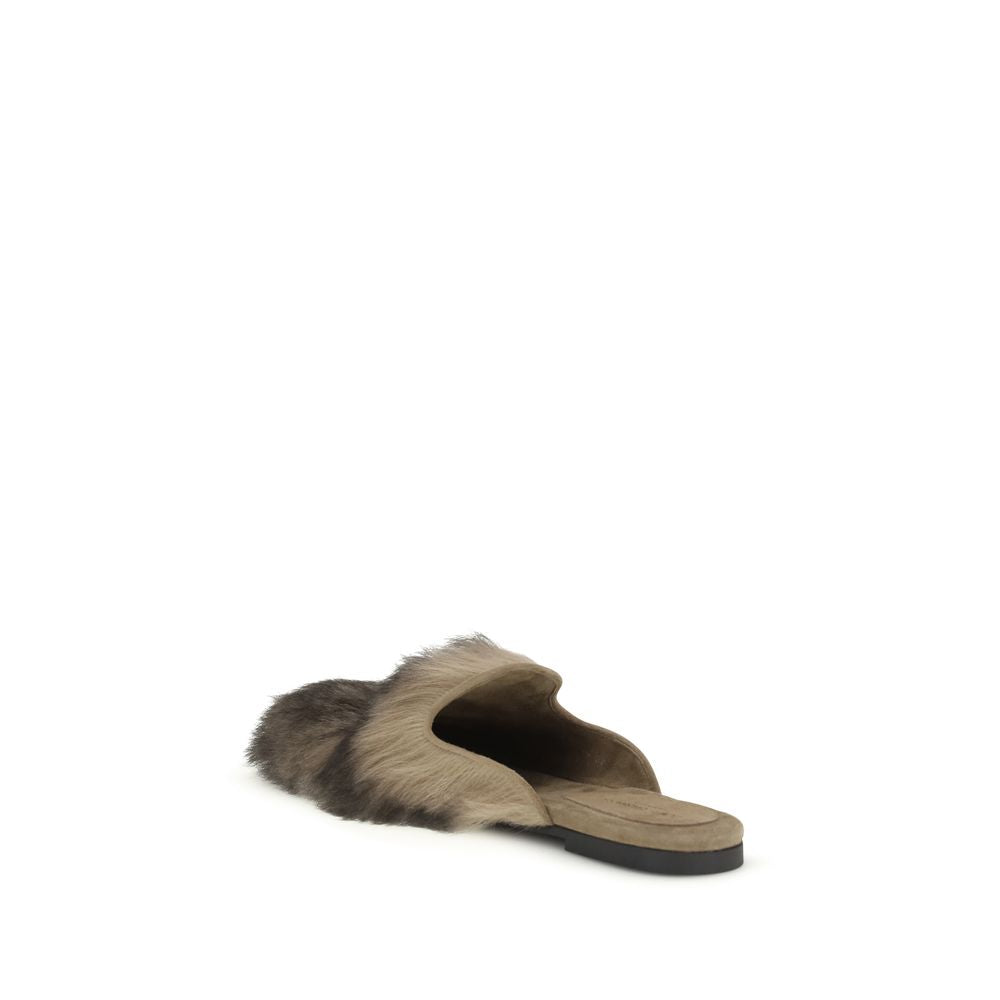 Dolce & Gabbana Gray Lamb Ovis Aries Aries Mules Dolce & Gabbana