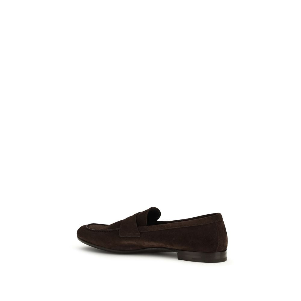 Prada Brown Calf Leather Bos Taurus Slip-On Loafers Prada