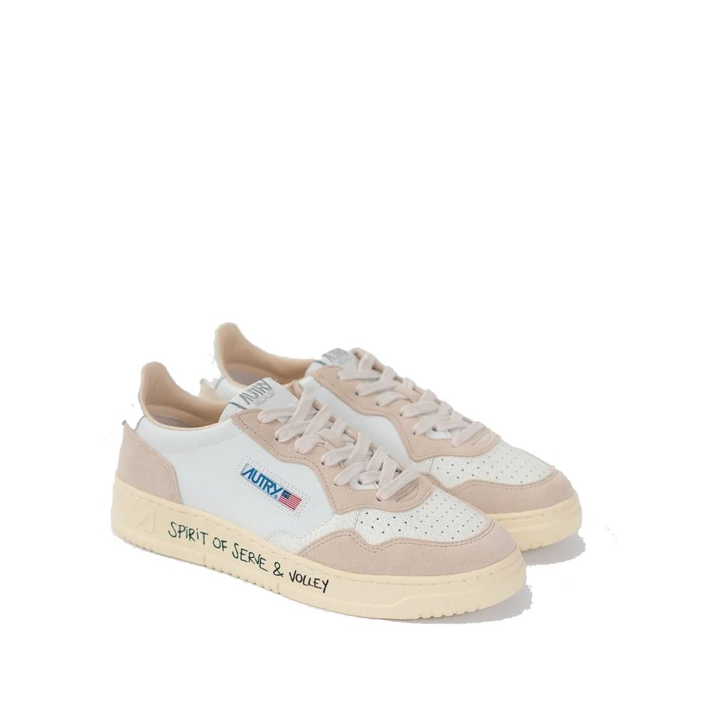 Autry White Goatskin Athletic Sneakers