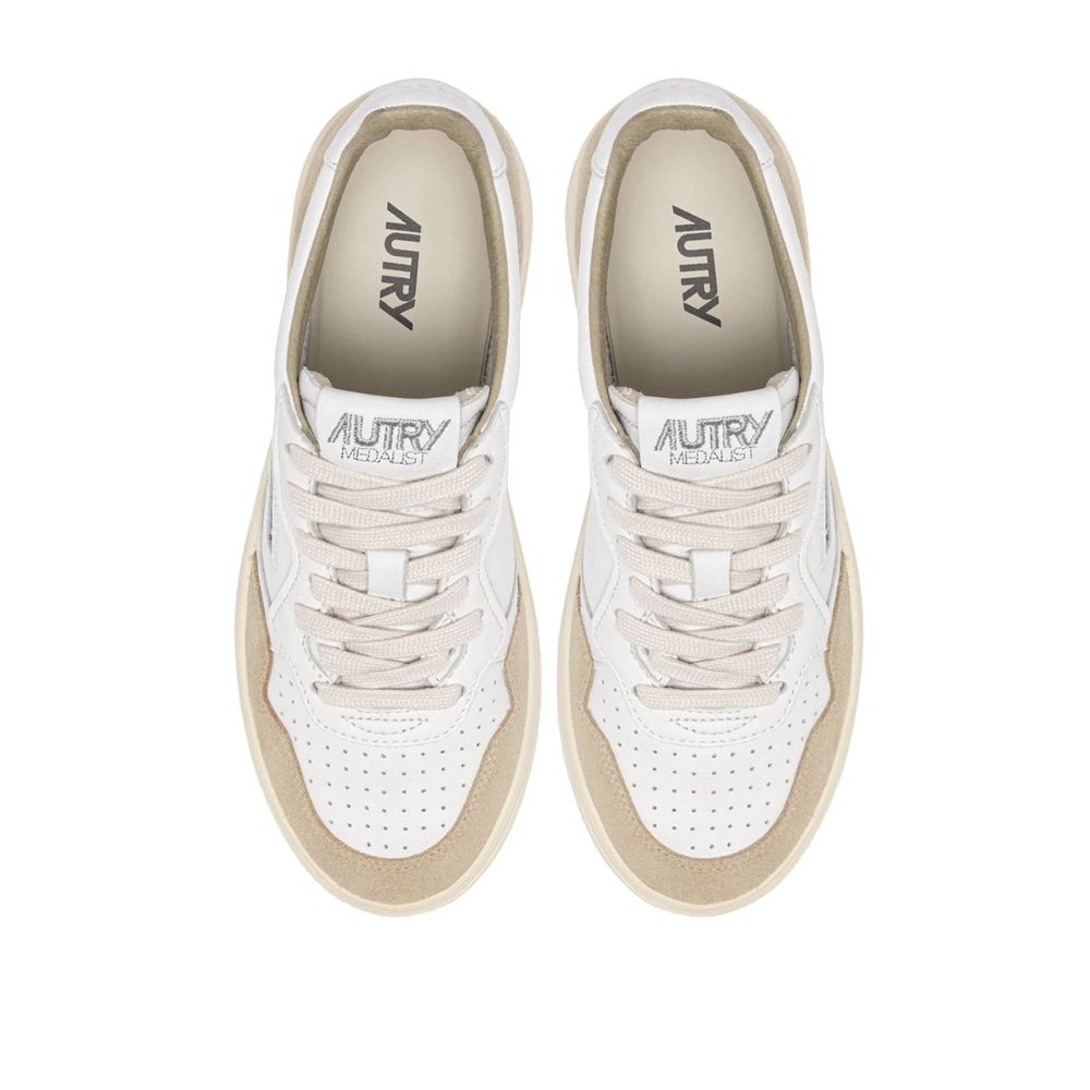 Autry White Goatskin Athletic Sneakers