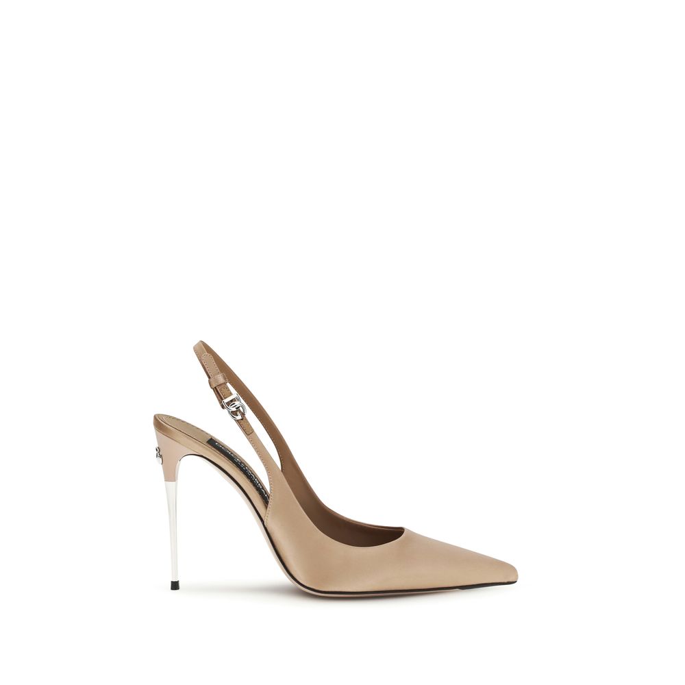 Dolce & Gabbana Beige Viscose High Heel Pumps Dolce & Gabbana