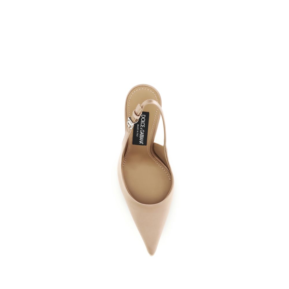 Dolce & Gabbana Beige Viscose High Heel Pumps Dolce & Gabbana