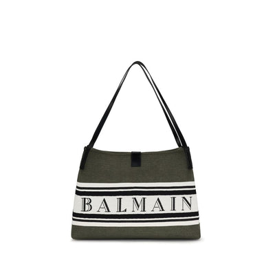 Balmain Black Cotton Shoulder Bag for Women