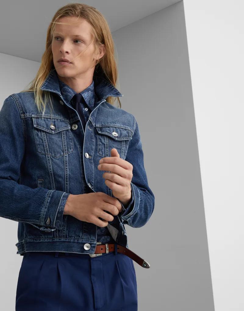 Brunello Cucinelli Gray Cotton Denim Jacket