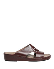 Dolce & Gabbana Maroon Leather Cutout DG Logo Sandals Shoes