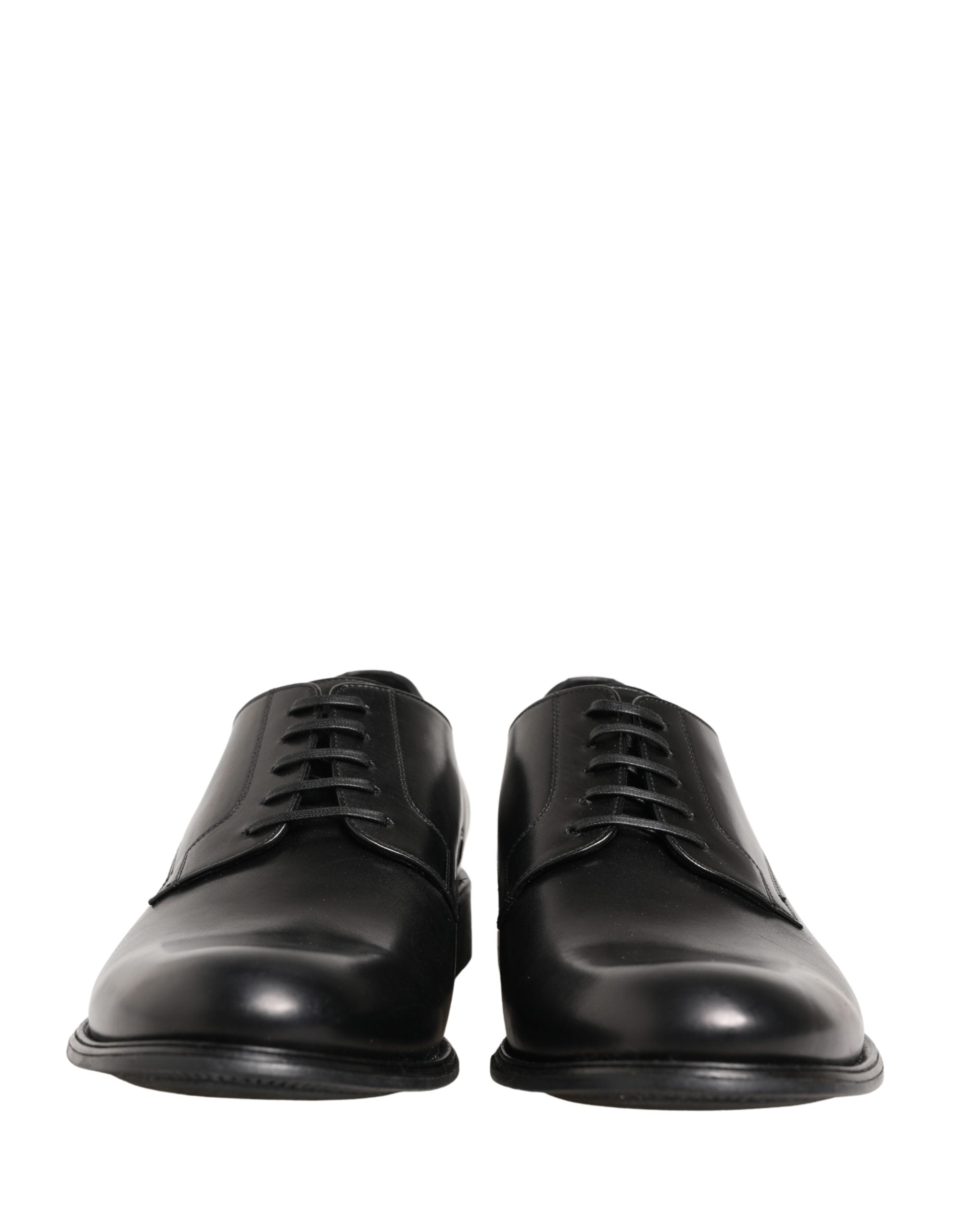Dolce & Gabbana Black Calfskin Leather Derby Men Dress Shoes