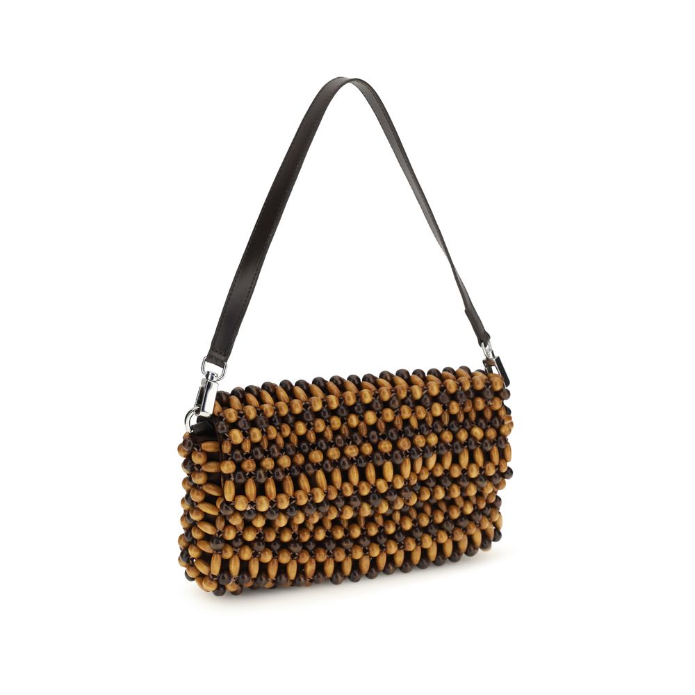 Staud Brown Wood Shoulder Bag