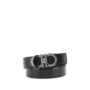 Ferragamo Black Calf Leather Bos Taurus Belt