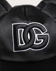 Dolce & Gabbana Men Black Velvet Animal Ears Baseball Cap Hat