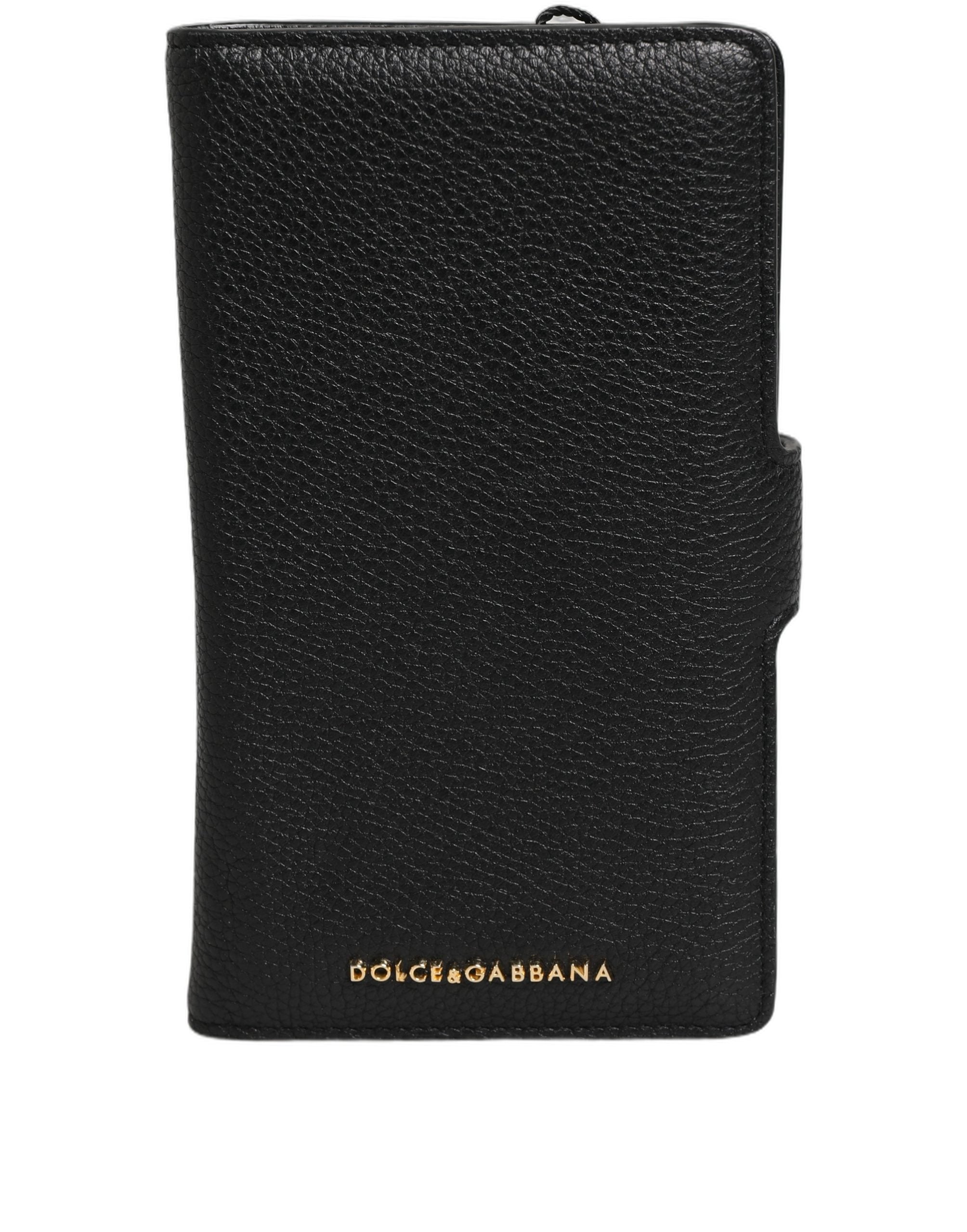 Dolce & Gabbana Case Flip Cover Black Calf Leather iPhone11 PRO Phone for Women