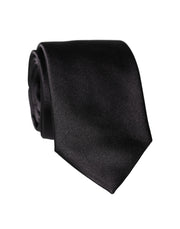 Dolce & Gabbana Black Solid 100% Silk Adjustable Men Tied Necktie Tie