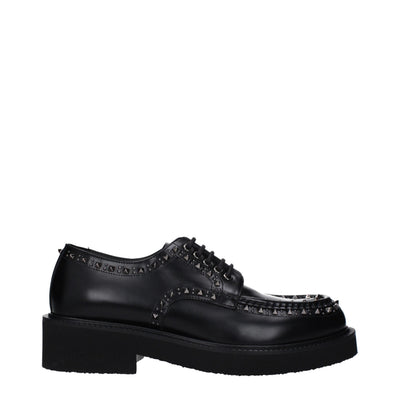 Valentino Garavani Black Leather Oxfords And Derbies for Men