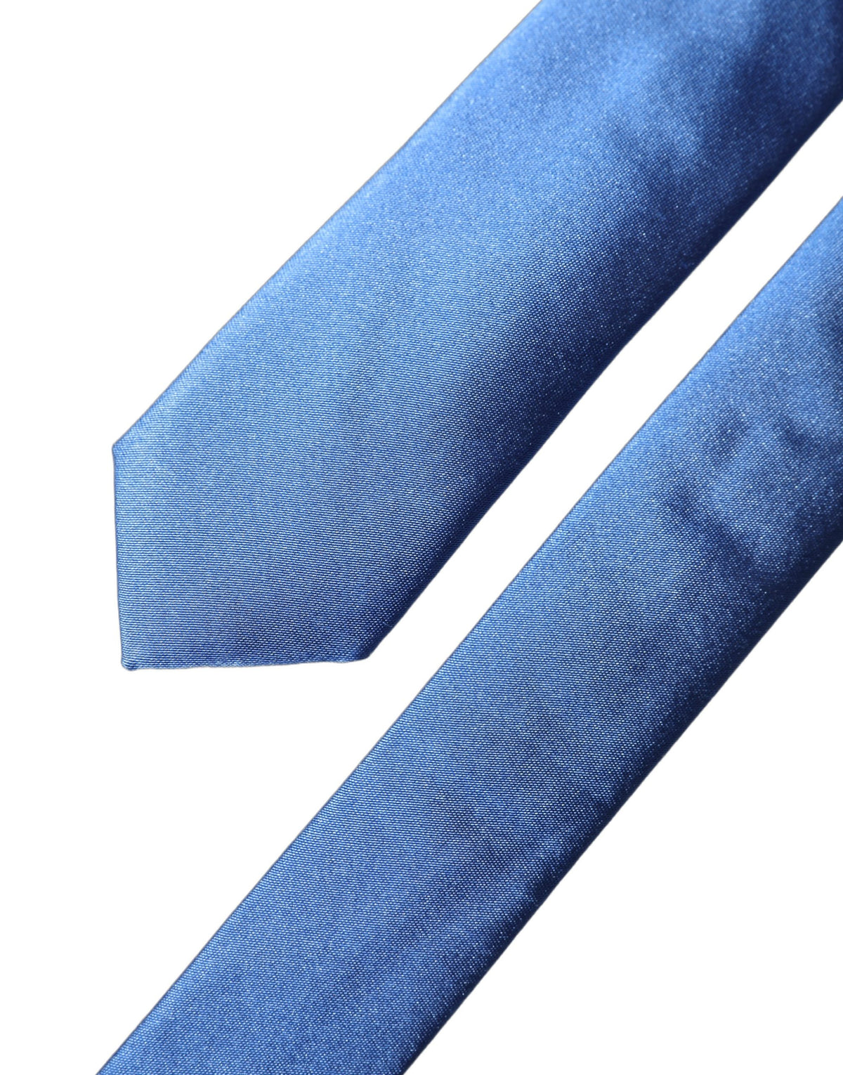 Dolce & Gabbana Blue Satin 100% Silk Adjustable Men Tied Necktie Tie