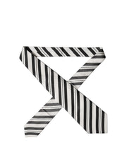 Dolce & Gabbana Black White Stripes Silk Adjustable Women Necktie Tie
