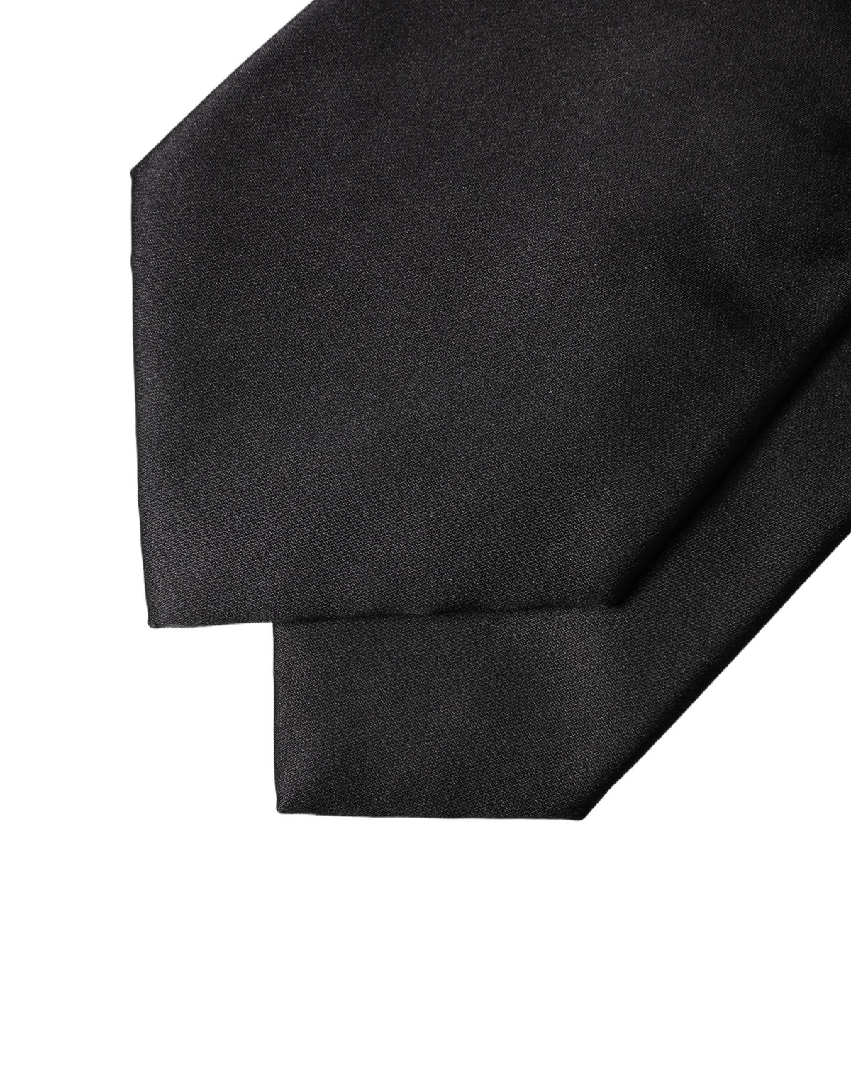 Dolce & Gabbana Black Satin Silk Blend Adjustable Women Tied Necktie Tie