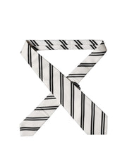 Dolce & Gabbana White Black Stripes Silk Adjustable Women Necktie Tie