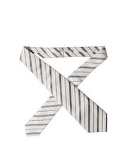 Dolce & Gabbana Gray White Stripes Silk Adjustable Women Necktie Tie
