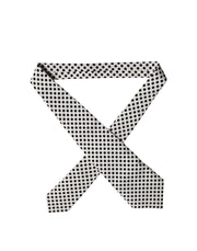 Dolce & Gabbana White Black Polka Dot Silk Adjustable Women Necktie Tie
