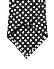 Dolce & Gabbana Black White Polka Dot Silk Adjustable Women Necktie Tie