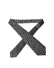 Dolce & Gabbana Dark Gray White Geometric Silk Adjustable Women Necktie Tie