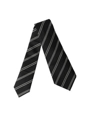 Dolce & Gabbana Black White Stripes Silk Adjustable Women Necktie Tie