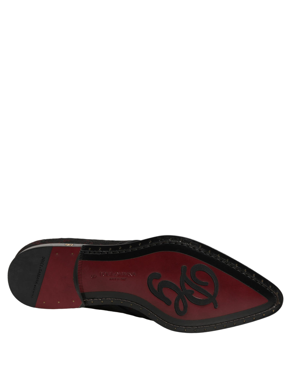 Dolce & Gabbana Black Red Embellished Derby Dress Formal Shoes