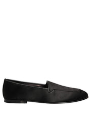 Dolce & Gabbana Black Satin Logo Slip On Flats Loafers Shoes for Men