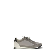 Brunello Cucinelli Gray Calf Leather Bos Taurus Sneakers for Men