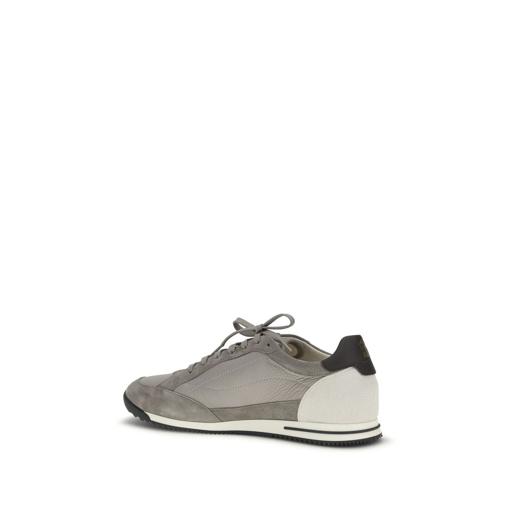 Brunello Cucinelli Gray Calf Leather Bos Taurus Sneakers for Men