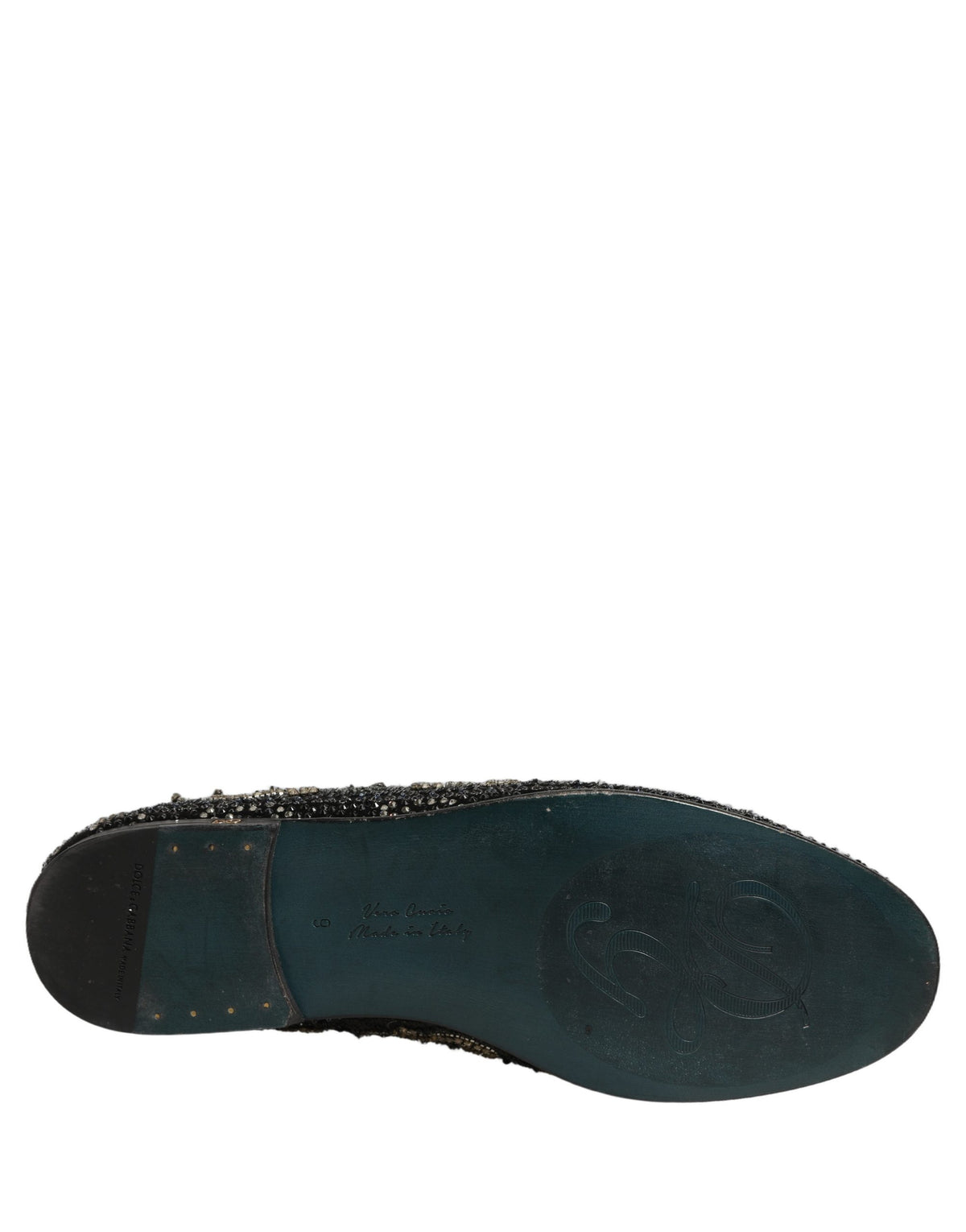 Dolce & Gabbana Black Rhinestone Embellished Loafers Shoes