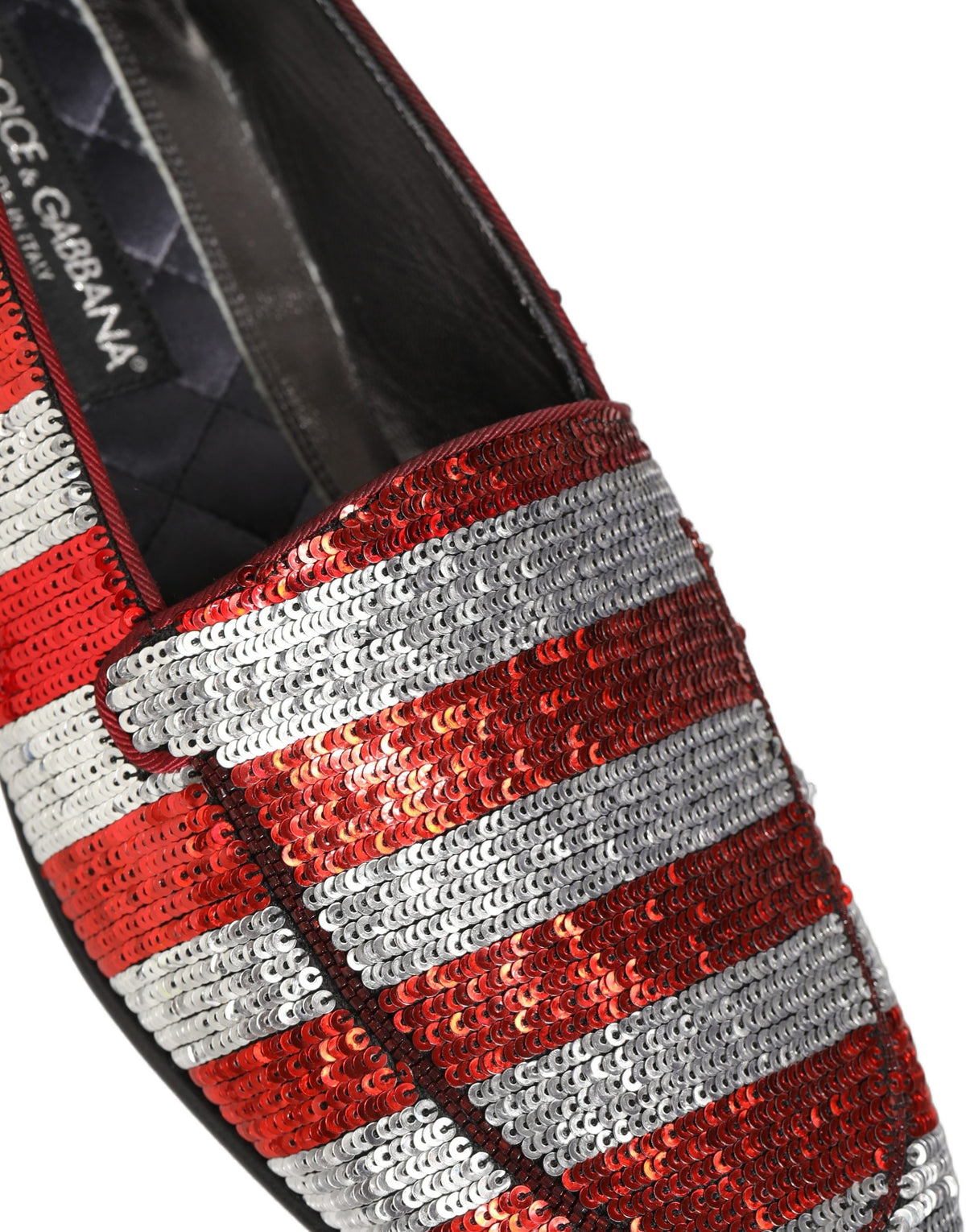 Dolce & Gabbana Multicolor Flag Sequin Dress Loafers Shoes
