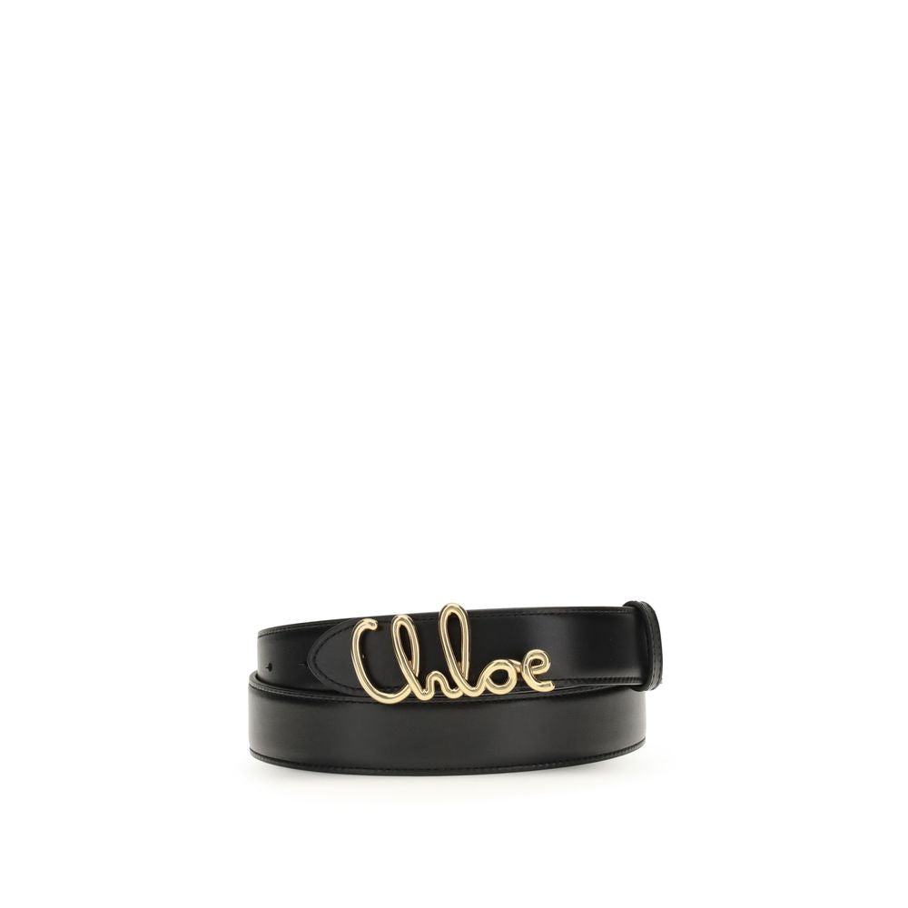 Chloé Black Calf Leather Bos Taurus Belt