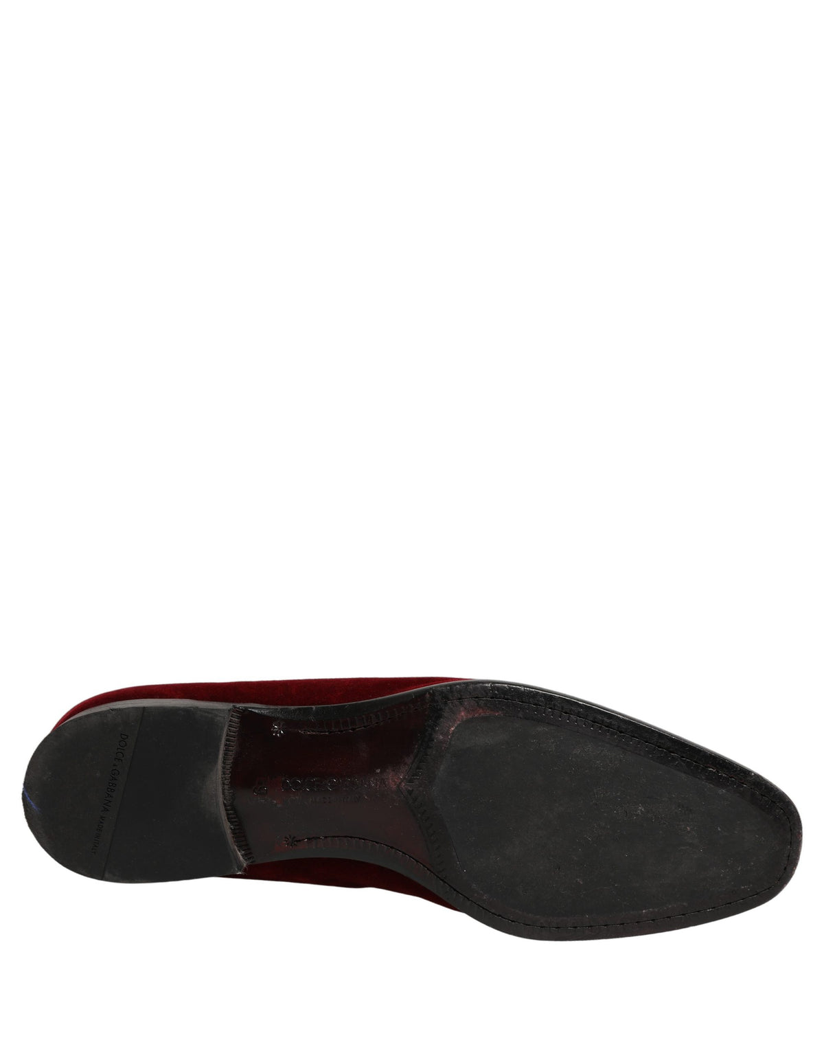 Dolce & Gabbana Maroon Suede Cross Slip On Dress Loafers Shoes