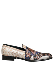 Dolce & Gabbana Multicolor Fruit Print Velvet Loafers Shoes