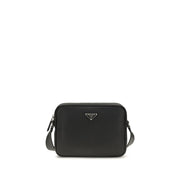 Prada Black Calf Leather Bos Taurus Shoulder Bag