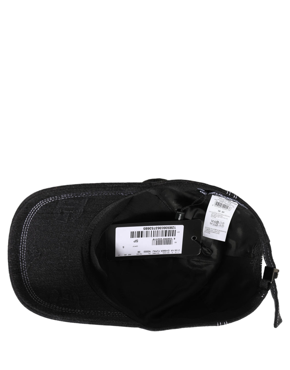 Dolce & Gabbana Men Black Cotton 6 Panel Baseball Capello Hat