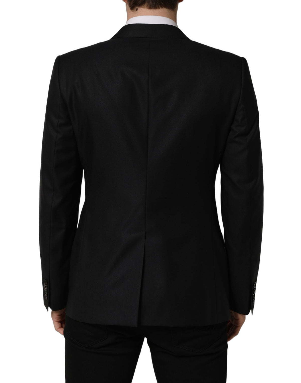 Dolce & Gabbana Dark Blue Wool Single Breasted Men Blazer Jacket