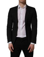 Dolce & Gabbana Black Polyester Single Breasted Blazer Jacket for Men