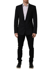 Dolce & Gabbana Dark Blue Wool Single Breasted Blazer Jacket