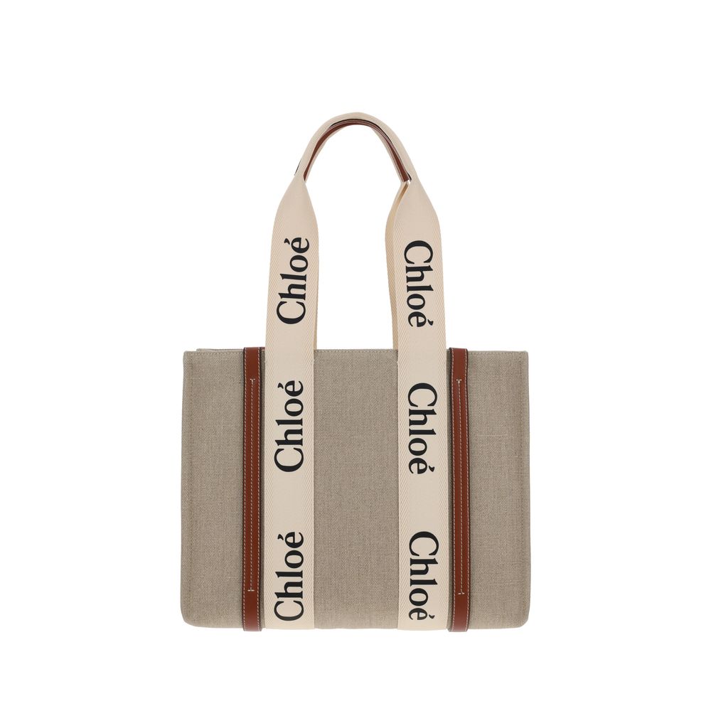 Chloé Beige Linen Handbag