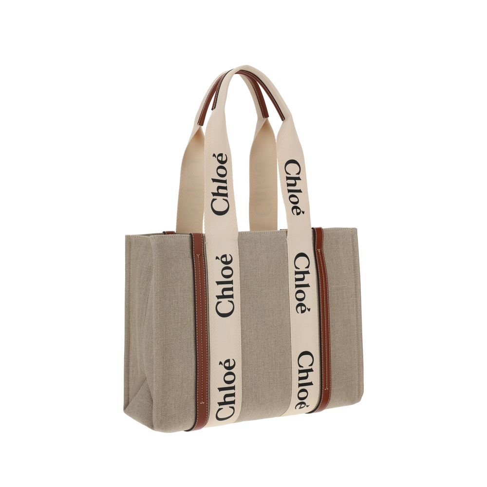 Chloé Beige Linen Handbag