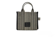 Marc Jacobs The Monogram Beige Mini Tote Woven Jacquard Canvas Crossbody Handbag