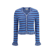 Ganni Blue Cotton Cardigan
