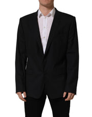 Dolce & Gabbana Black Wool Single Breasted Blazer Jacket