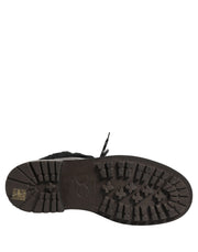Dolce & Gabbana Black Trekking Fur Lace Leather Boots Shoes for Men