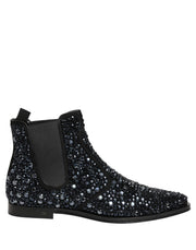 Dolce & Gabbana Black Embellished Chelsea Ankle Boots Shoes
